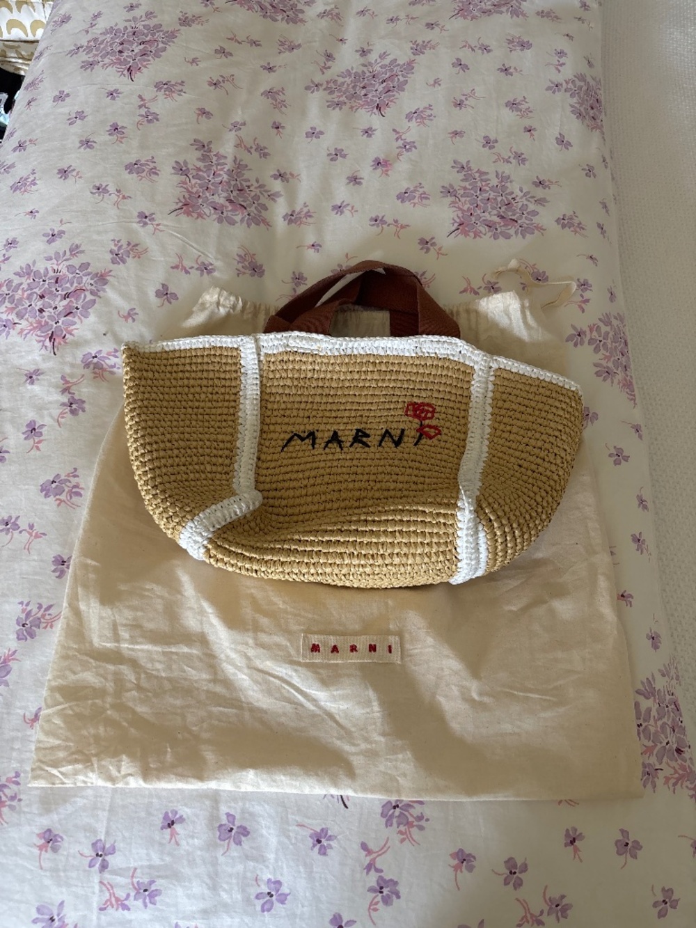 Marni small macrame shopper tote
